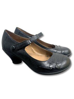 Miz Mooz Black Leather Mary Jane Pumps - Carolina - Size 38